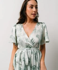 BB Custom Sicily Satin Maxi Dress | Sage Floral Dresses 28 BB Custom Sicily Satin Maxi Dress | Sage Floral Dresses