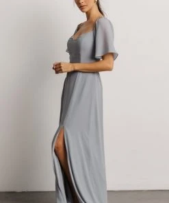 BB Custom Sierra Sweetheart Maxi Dress | Dusty Blue