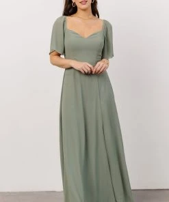 BB Custom Dresses Sierra Sweetheart Maxi Dress | Sage
