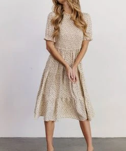 HAY Skylar Smocked Midi Dress | Yellow Floral