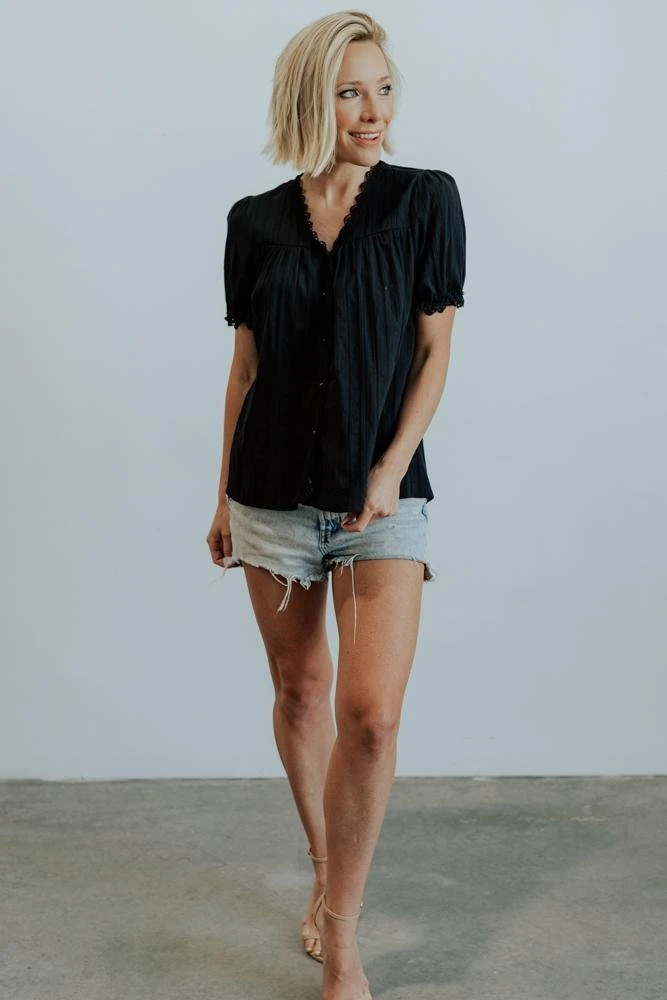 HAY Boho Sloane Button Top | Black 3 HAY Boho Sloane Button Top | Black