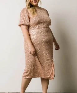 SL Socorro Sequin Midi Dress | Champagne