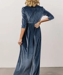 BB Custom Sofia Velvet Maxi Dress | Blue Dresses