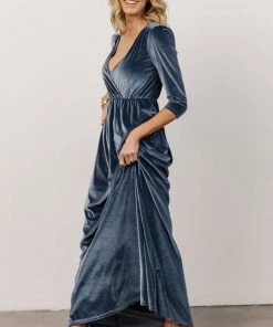 BB Custom Sofia Velvet Maxi Dress | Blue Dresses