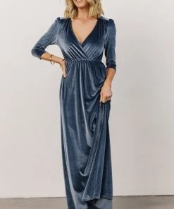 BB Custom Sofia Velvet Maxi Dress | Blue Dresses