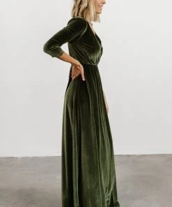 BB Custom Dresses Sofia Velvet Maxi Dress | Olive