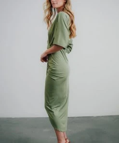 DD Dresses Solana Ruched Dress | Dusty Sage