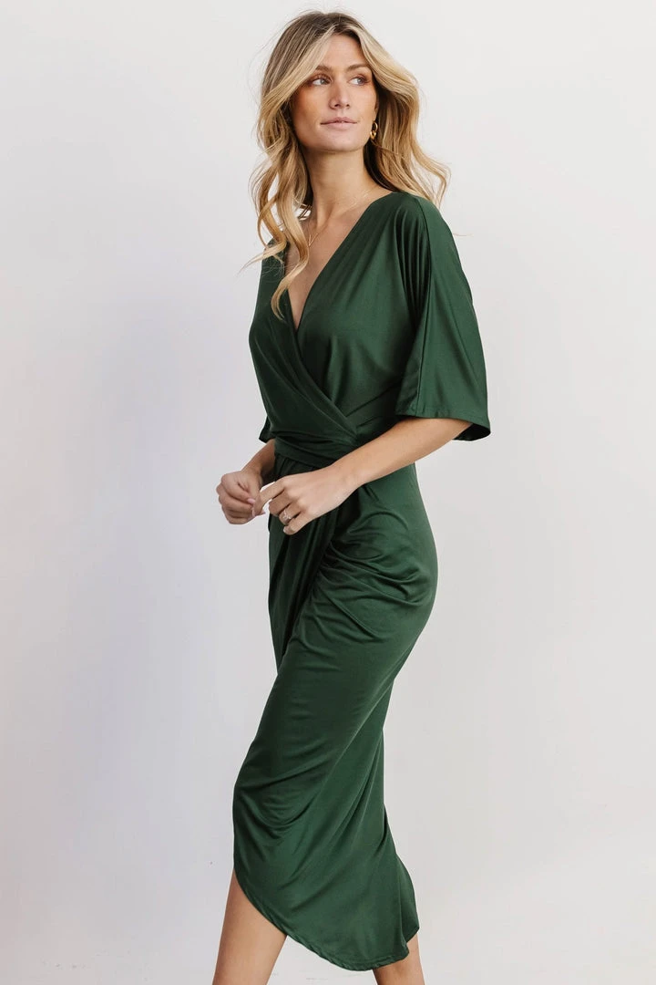 DD Solana Ruched Dress | Hunter Green Dresses 4 DD Solana Ruched Dress | Hunter Green Dresses