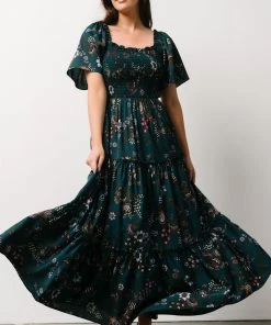 BB Custom Southampton Smocked Maxi Dress | Jade Blossom Dresses