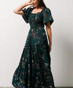 BB Custom Southampton Smocked Maxi Dress | Jade Blossom Dresses
