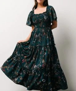 BB Custom Southampton Smocked Maxi Dress | Jade Blossom Dresses