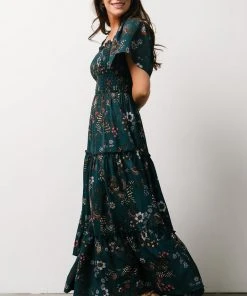 BB Custom Southampton Smocked Maxi Dress | Jade Blossom Dresses