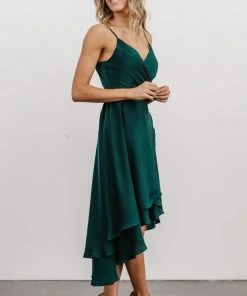 BB Custom Dresses Steffi Tulip Wrap Dress | Emerald