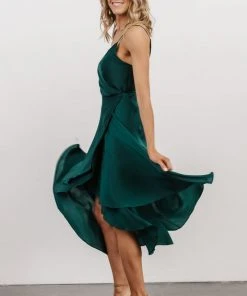 BB Custom Dresses Steffi Tulip Wrap Dress | Emerald