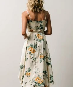 BB Custom Steffi Tulip Wrap Dress | Ivory Floral Dresses