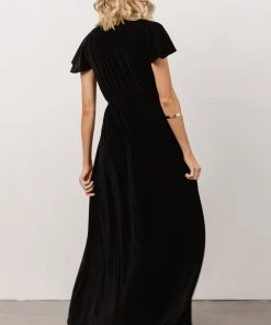 BB Custom Dresses Sulzen Velvet Maxi Dress | Black