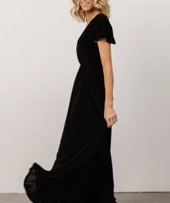 BB Custom Dresses Sulzen Velvet Maxi Dress | Black