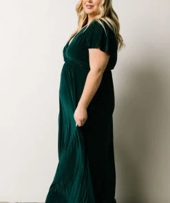 BB Custom Dresses Sulzen Velvet Maxi Dress | Deep Topaz