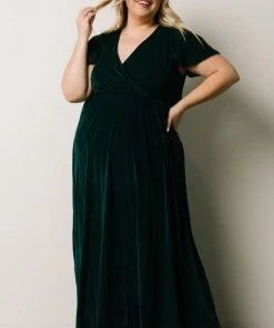 BB Custom Dresses Sulzen Velvet Maxi Dress | Deep Topaz