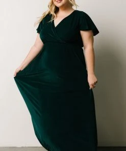 BB Custom Dresses Sulzen Velvet Maxi Dress | Deep Topaz