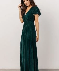 BB Custom Dresses Sulzen Velvet Maxi Dress | Deep Topaz