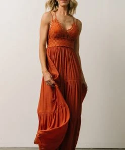 FT Summerlin Lace Top Maxi Dress | Rust