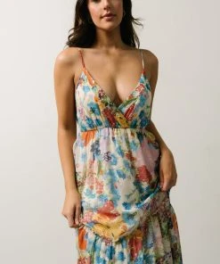 AK Dresses Suzanna Tiered Maxi Dress | Ivory + Multi Floral