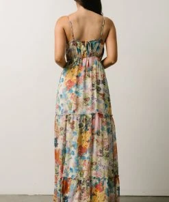 AK Dresses Suzanna Tiered Maxi Dress | Ivory + Multi Floral