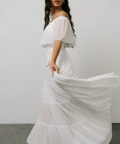 BB Custom Swiss Dot Maxi Dress | White