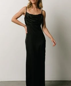 SL Sydney Satin Gown | Black Dresses