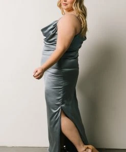 SL Sydney Satin Gown | Dusty Blue Dresses