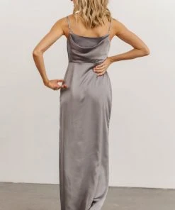 SL Sydney Satin Gown | Silver