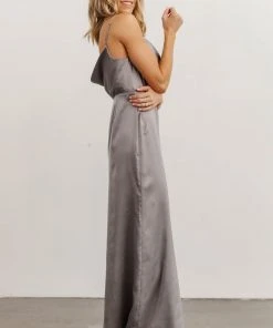 SL Sydney Satin Gown | Silver