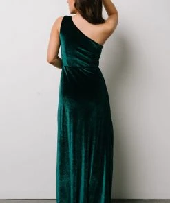 BB Custom Tatiana Velvet One Shoulder Maxi Dress | Emerald Dresses 13 BB Custom Tatiana Velvet One Shoulder Maxi Dress | Emerald Dresses
