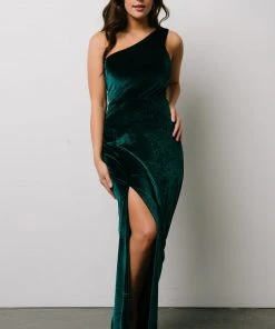 BB Custom Tatiana Velvet One Shoulder Maxi Dress | Emerald Dresses 15 BB Custom Tatiana Velvet One Shoulder Maxi Dress | Emerald Dresses
