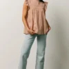 IL Tayler Mock Neck Blouse | Peach