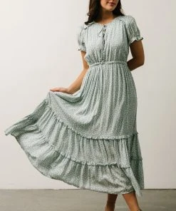 IL Tenneson Midi Dress | Dusty Blue Floral Dresses