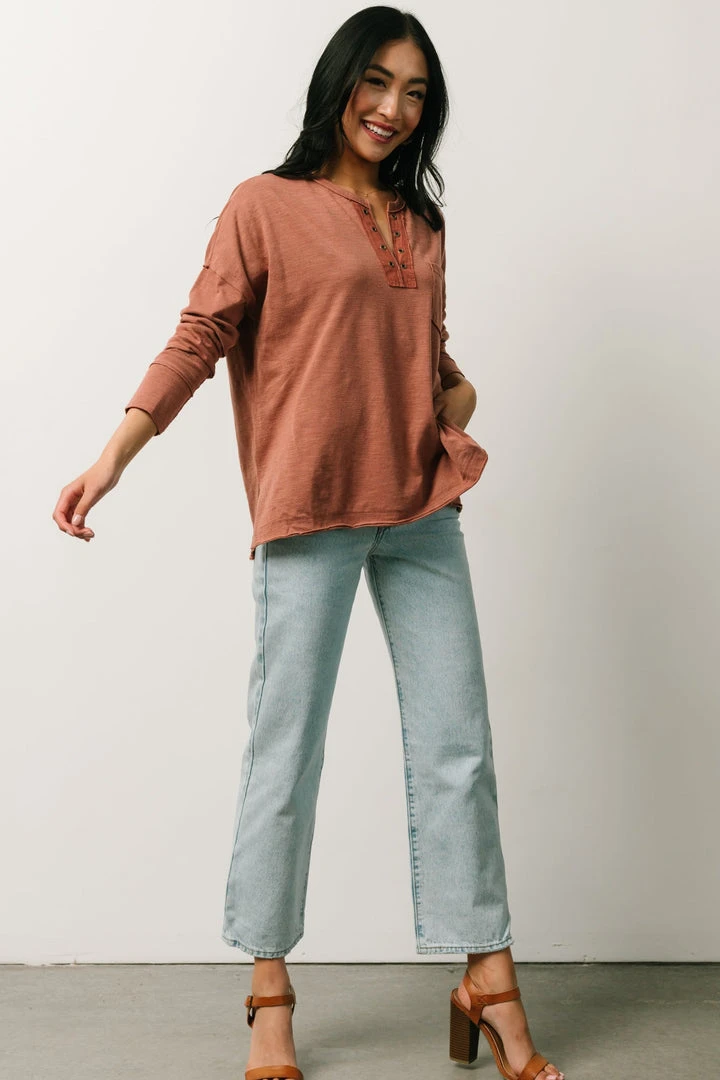 IL Thatcher Long Sleeve Top | Clay Boho 2 IL Thatcher Long Sleeve Top | Clay Boho
