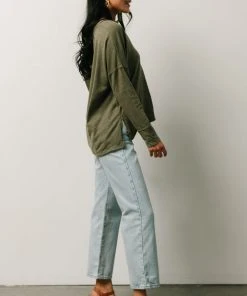 IL Boho Thatcher Long Sleeve Top | Olive