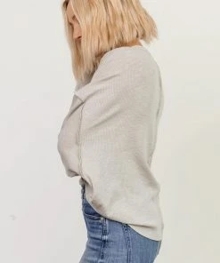 LUM Thayne Henley Long Sleeve Shirt | Light Gray Tops