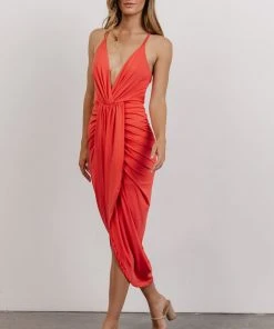 DD Tia Midi Dress | Pink Coral