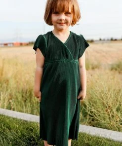 BB Custom Dresses Toddler Athena Pleated Midi Dress | Forest