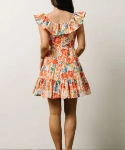 SL Dresses Tonya Ruffle Mini Dress | Orange Multi Floral