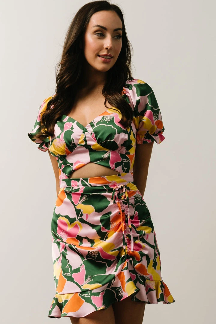 SL Topanga Mini Dress | Pink + Green Multi Floral Dresses 2 SL Topanga Mini Dress | Pink + Green Multi Floral Dresses