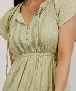 IL Trixie Tie Neck Mini Dress | Light Green Dresses