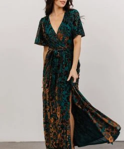 BB Custom Uma Velvet Maxi Dress | Bronze + Jade Dresses