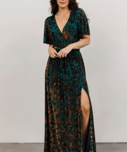 BB Custom Uma Velvet Maxi Dress | Bronze + Jade Dresses
