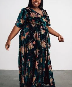 BB Custom Uma Velvet Maxi Dress | Jade Floral Dresses