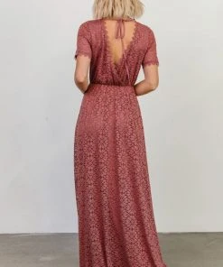 Venice Lace Maxi Dress | Berry