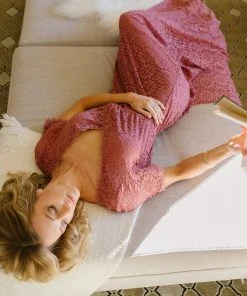 Venice Lace Maxi Dress | Berry